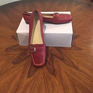 Michelle D Red Leather Flat Shoes
