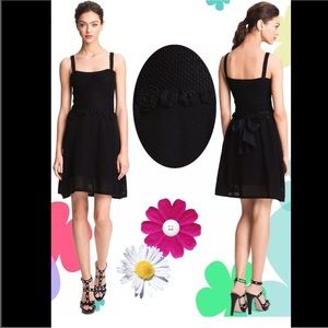 Red Valentino Embroidered Rosette Mesh Knit dress