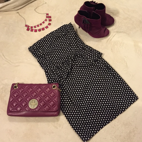 Delia's Dresses & Skirts - Black and white polka dot peplum dress