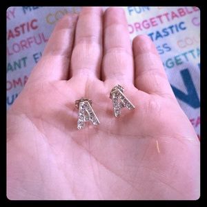 Initial A earrings