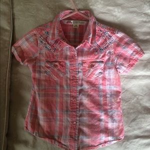 Girls / kids western shirt pink