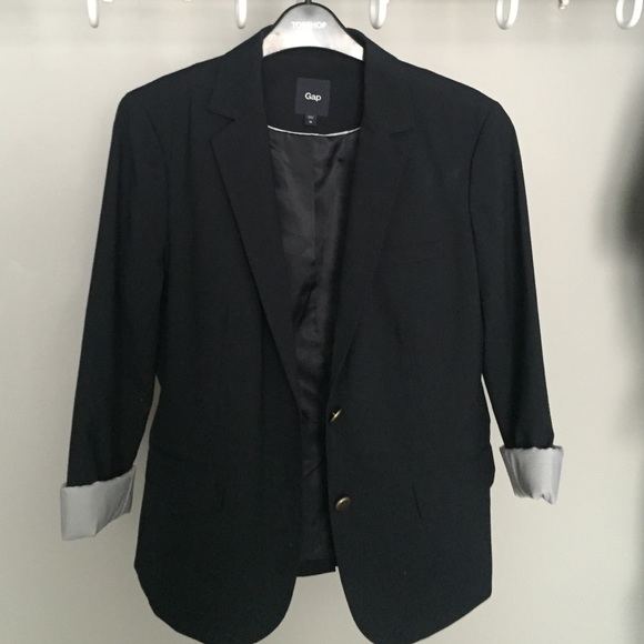Blue blazer with gold buttons