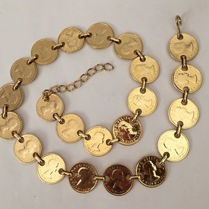 💕HP💕Gold Coin Belt