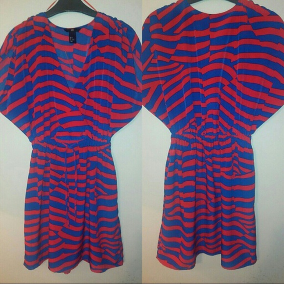 H&M Orange & Blue Stripped Dress