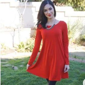Express Red Fit and Flare Dress