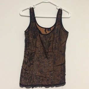 Black sequined tank