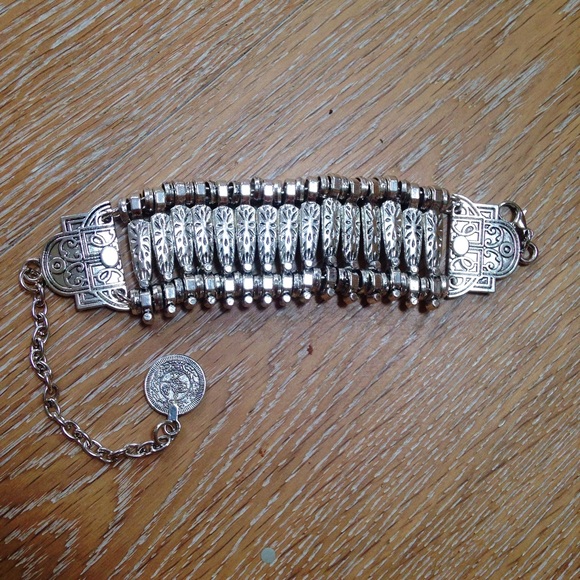 NWOT Boho Turkish Silver Coin Statement Bracelet! - Picture 2 of 2