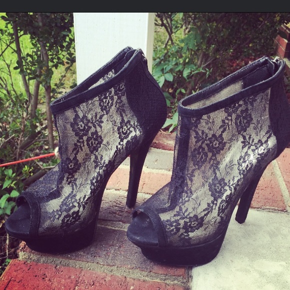 Bebe lace heels