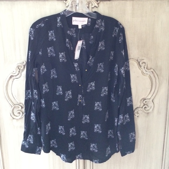 Tiger printed blouse. For layering or on its own!