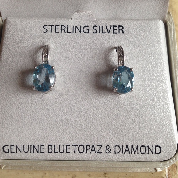 blue topaz and diamond earrings!