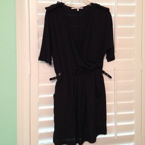 Black 3/4 sleeve dress with waist details