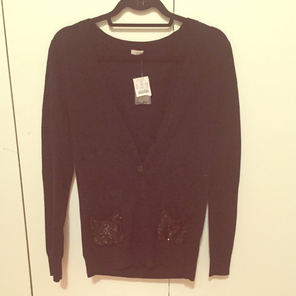 J.Crew Black Sequin Cardigan