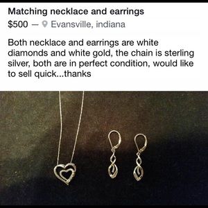 Matching necklace and earrings
