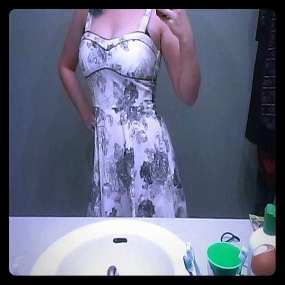 Black and white floral dress