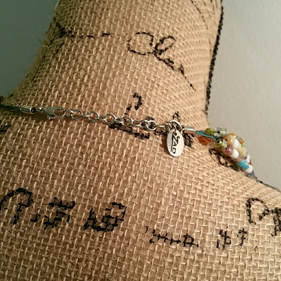 Mosaic Multi-strand Glass Bead Necklace - Picture 2 of 2