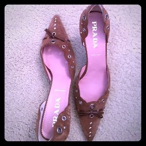 Prada brown suede pumps