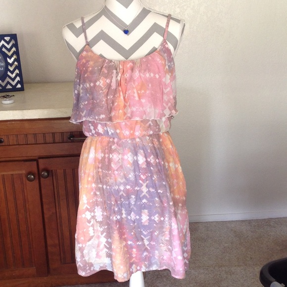 Aztec print dress colorful adjustable strap summer