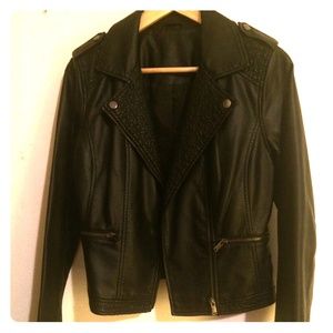 Vegan leather black jacket