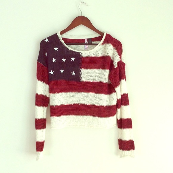 Boutique American Flag Knit Sweater