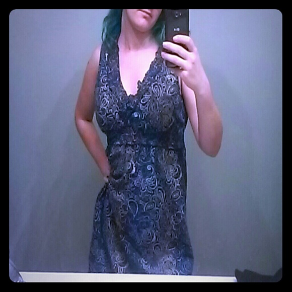 Blue patterned dress
