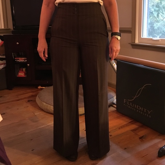 Ann Taylor lift brown striped trousers