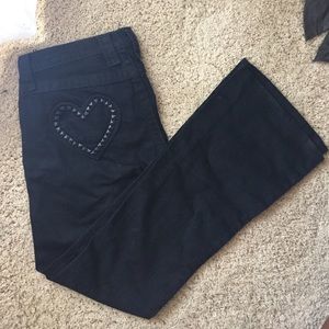 Black Frankie B jeans with heart pockets