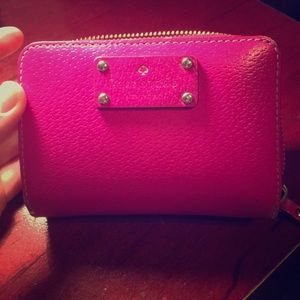 BRIGHT pink Kate Spade Wallet