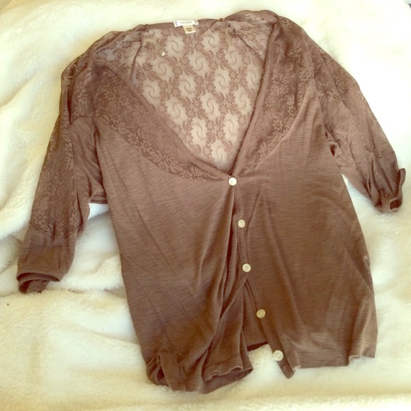 Decree Outerwear - Mocha lace cardi