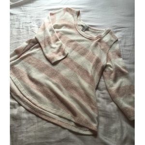 Sparkly, pink striped, light sweater