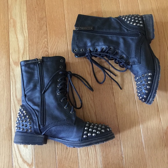 Breckelles Shoes - ❌SOLD!!❌ Black Studded Combat Boots