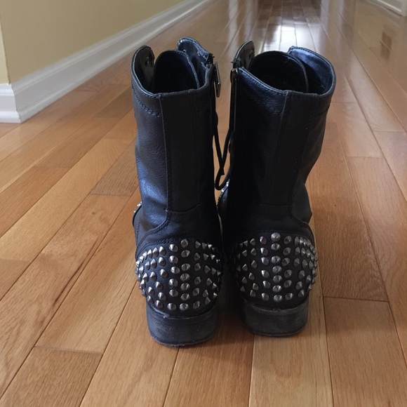 ❌SOLD!!❌ Black Studded Combat Boots - Picture 3 of 4