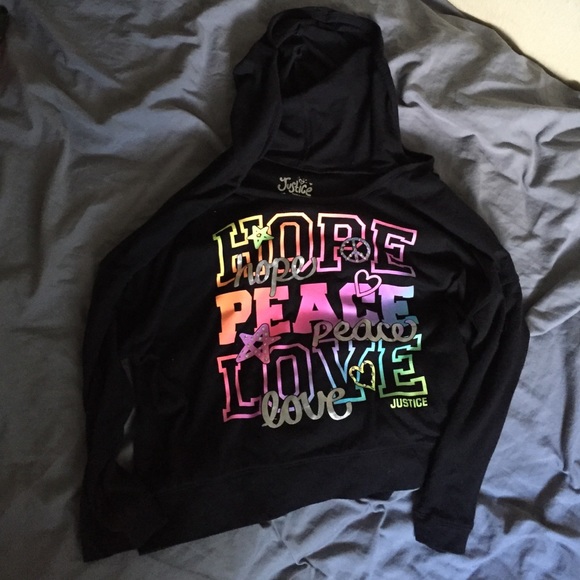 Black cropped justice hoodie