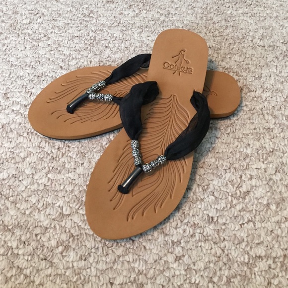 Black flip flops NWOT