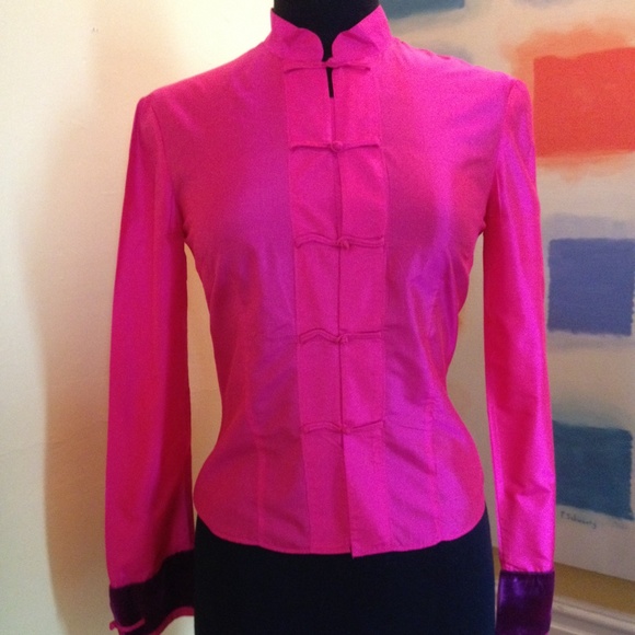 Matthew Williamson💖Mandarin Collar Silk Top💖HP - Picture 1 of 4