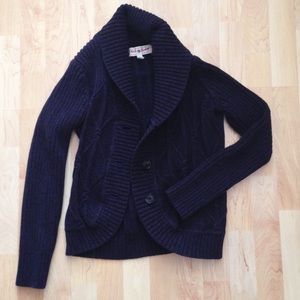 Dark blue thick & cozy shrug cardigan