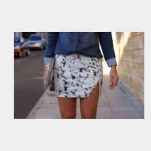 Zara high waisted skirt with marble print