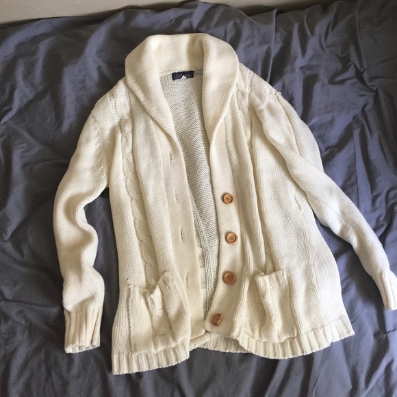 White sweater cardigan