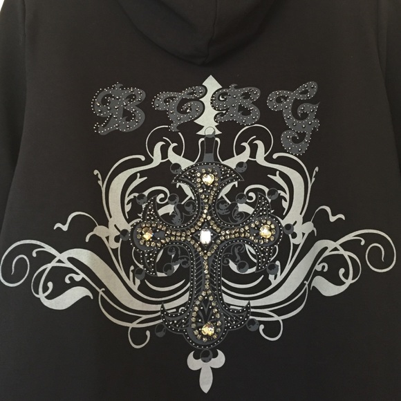 BCBG MAX AZRIA Black CROSS Hoodie. Size XL