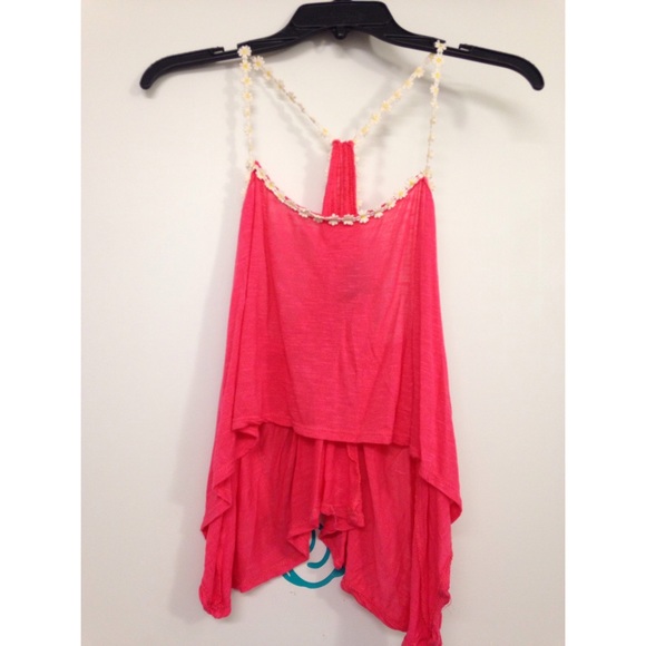 Coral tank with sunflower strap