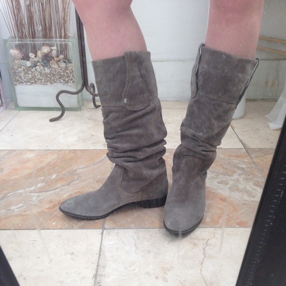 79% off Sofft Shoes - Sofft Grey Leather Calf-Height Boots