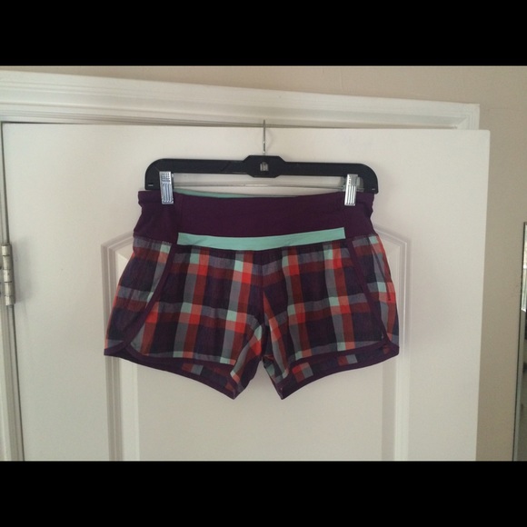 Size 4 Lululemon shorts purple and turquoise