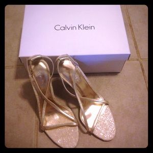 Never worn Calvin Klein Strappy heels