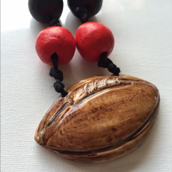 Football ceramic necklace