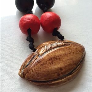 Football ceramic necklace