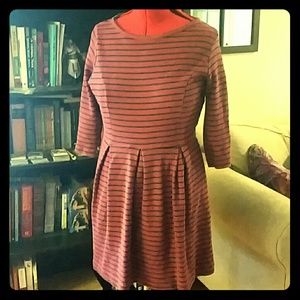 Red and Navy Striped Dress