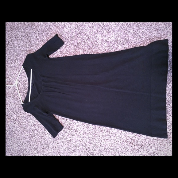 Simple black sweater dress