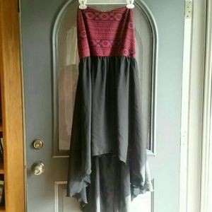 Black and red aztec dress