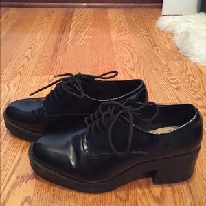 Zara black lace up shoes