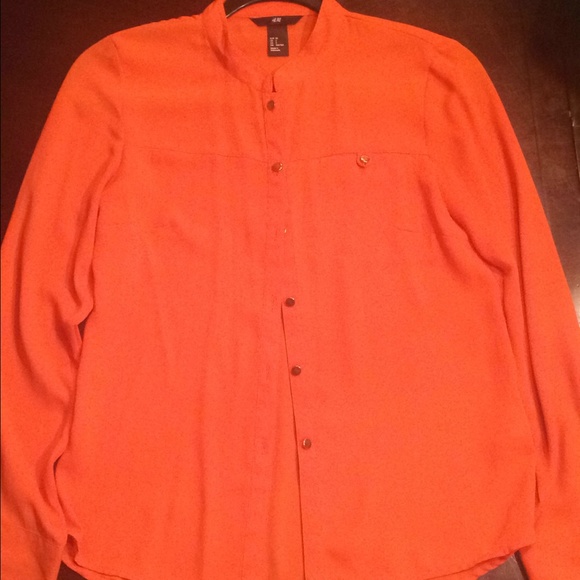 H&M size 2 orange dressy shirt - Picture 1 of 1