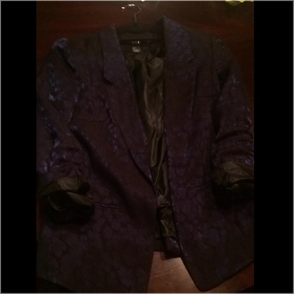 Navy blue/black cheetah print blazer - Picture 1 of 1